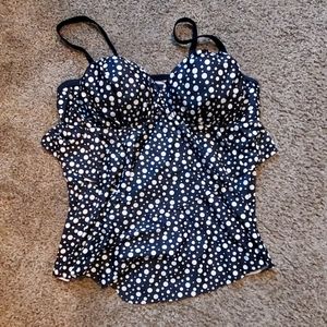 Navy Polka Dot Tankini